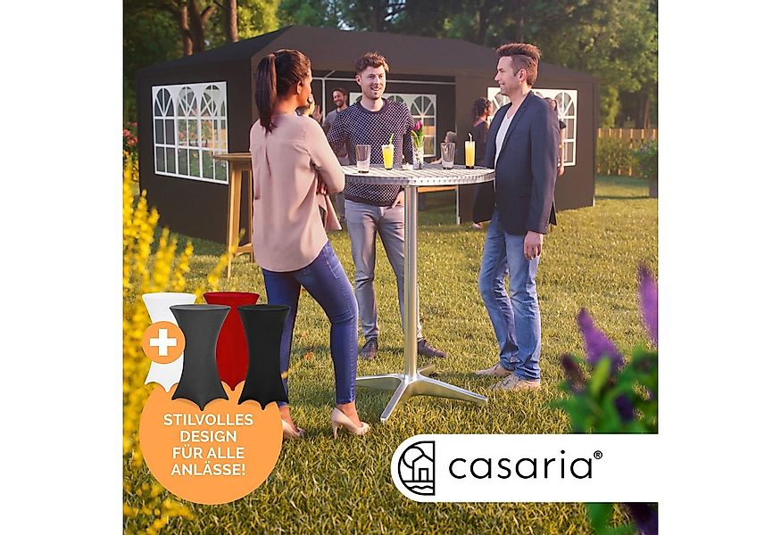 Casaria Stehtisch, mit Husse Stabil Höhenverstellbar Hoch Alu Rund Ø 60cm W günstig online kaufen