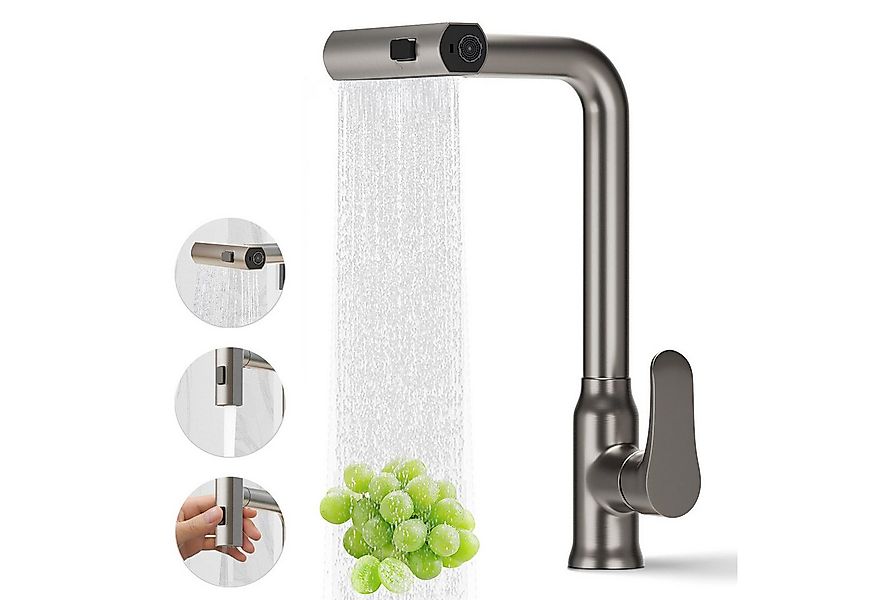 OKWISH Küchenarmatur Wasserhahn Spültischarmatur Küche Ausziehbar Hochdruck günstig online kaufen