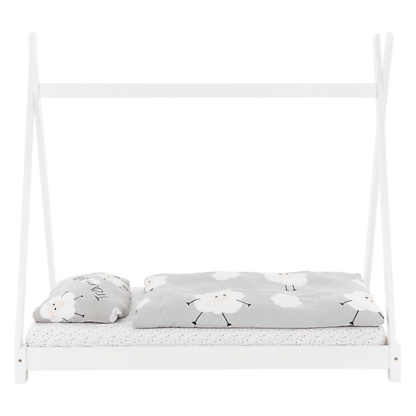 ML-Design Kinderbett Tipi 80x160cm Hellgrau mit Matratze und Lattenrost aus günstig online kaufen
