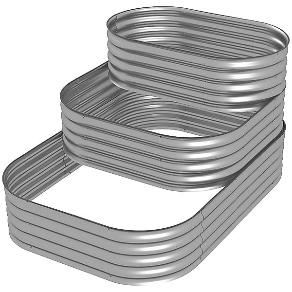 Outsunny Hochbeet aus Metall, 3-stufiger Pflanzkasten, DIY Blumenkasten, Kr günstig online kaufen