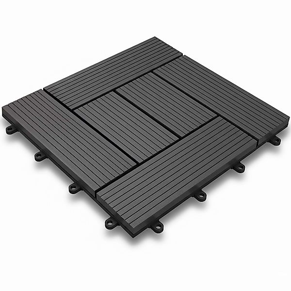 WPC Fliesen 44er-Set Mosaik Anthrazit - 30x30cm günstig online kaufen