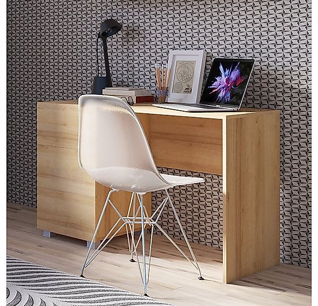 Lomadox Schreibtisch CAIRNS-132, in Eiche Nb., Modern, grifflos günstig online kaufen