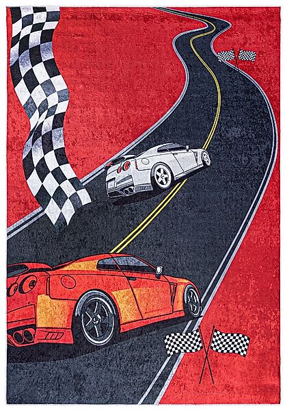 Mazovia Kinderteppich Kinderteppich Kinderzimmerteppich Rennauto Auto, 80 x günstig online kaufen