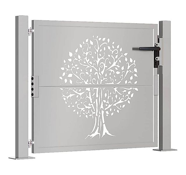 vidaXL Gartentor Gartentor 100x75 cm Cortenstahl Baumdesign günstig online kaufen