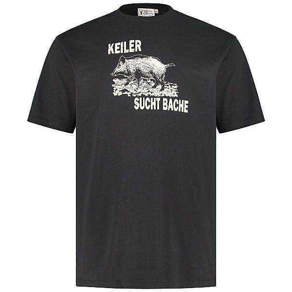 Hubertus T-Shirt mit Motiv-Print Farbe schwarz Größe: 3XL günstig online kaufen