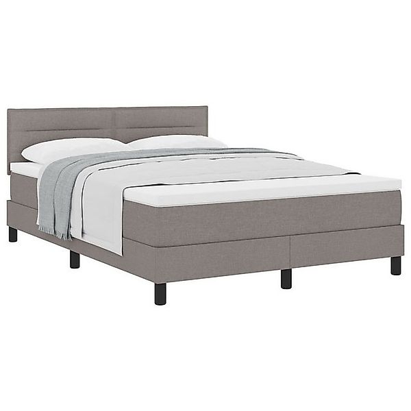 vidaXL Bett Boxspringbett mit Matratze Taupe 140x200 cm Stoff (1-tlg) günstig online kaufen