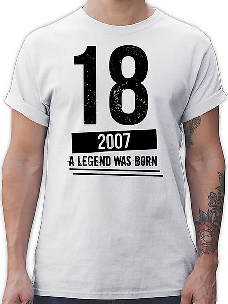 Shirtracer T-Shirt Achtzehn Jungs 2007 Vintage Motiv schwarz 18. Geburtstag günstig online kaufen