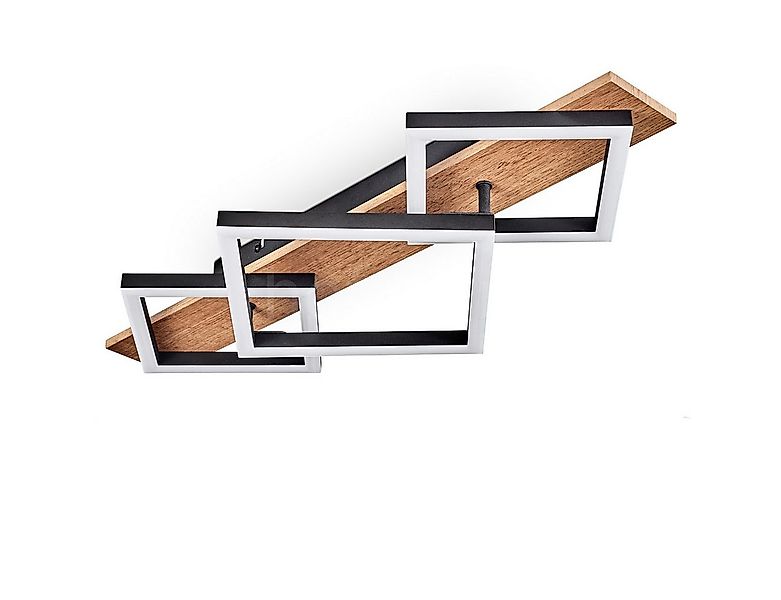 hofstein Deckenleuchte Deckenlampe aus Metall/MDF/Kunststoff in Schwarz/Hol günstig online kaufen