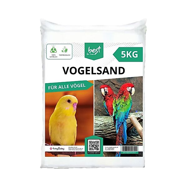 Best for Home Vogelsand 5 kg und 25 kg - Quarzsand für Vogelkäfige, Sand fü günstig online kaufen