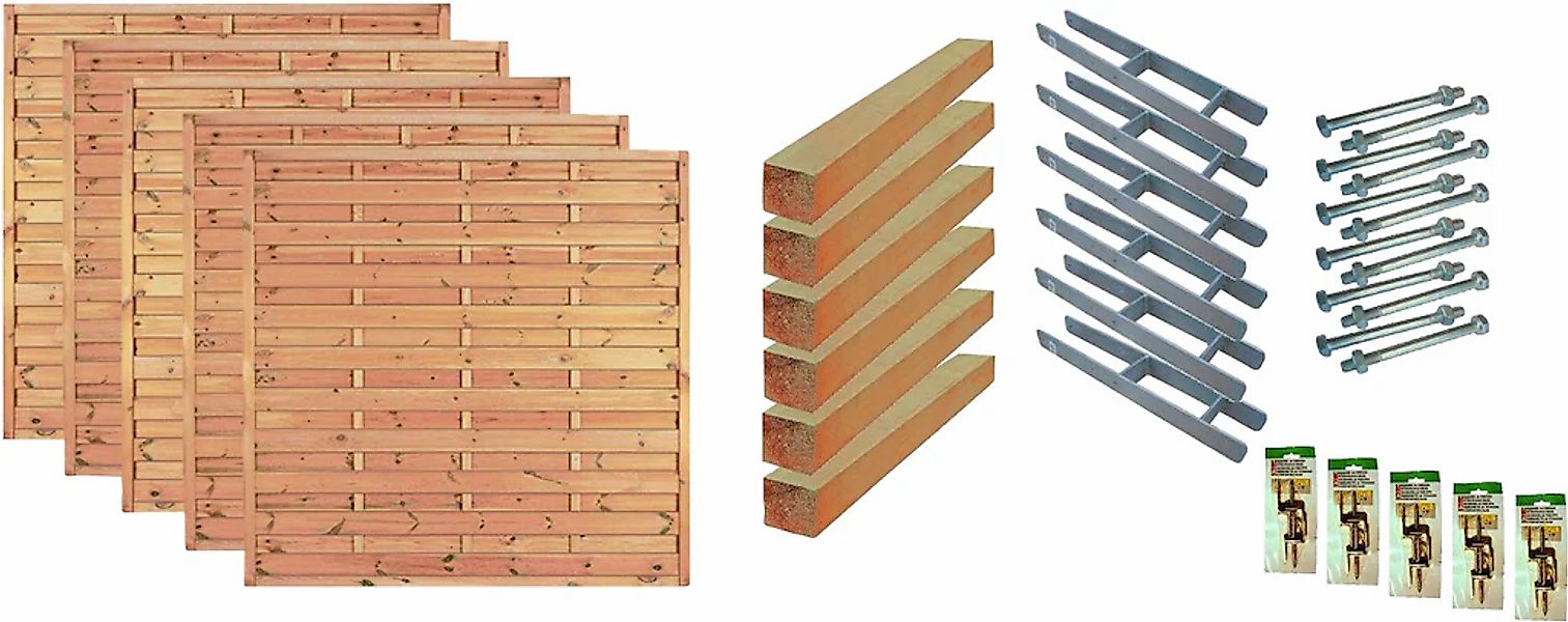 Tetzner & Jentzsch Dichtzaun "Manhattan 3" 5 Elemente, LxH: 954x180 cm günstig online kaufen