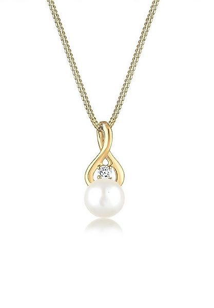 Elli Premium Perlenkette Infinity Unendlichkeit Topas 585 Gelbgold günstig online kaufen