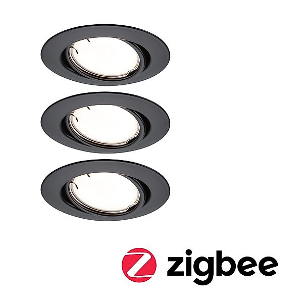 Paulmann "LED Einbauleuchte Smart Home Zigbee 3.0 Base Coin Basisset schwen günstig online kaufen