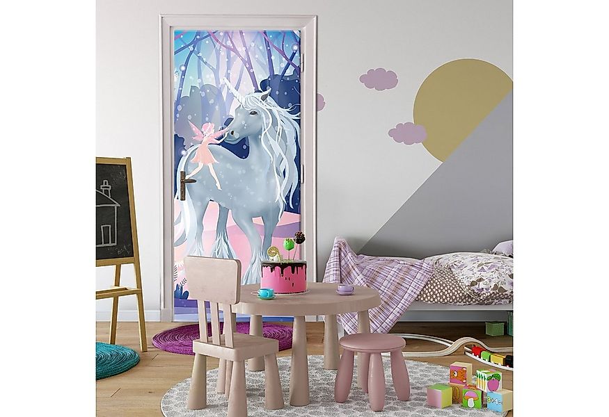 Wallarena Türtapete Selbstklebend Kinderzimmer Einhorn Türposter Türfolie T günstig online kaufen