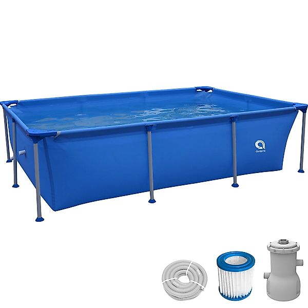 Avenli Frame Pool Set Rechteckig 258 x 179 x 66 cm Blau mit CleanPlus Filte günstig online kaufen