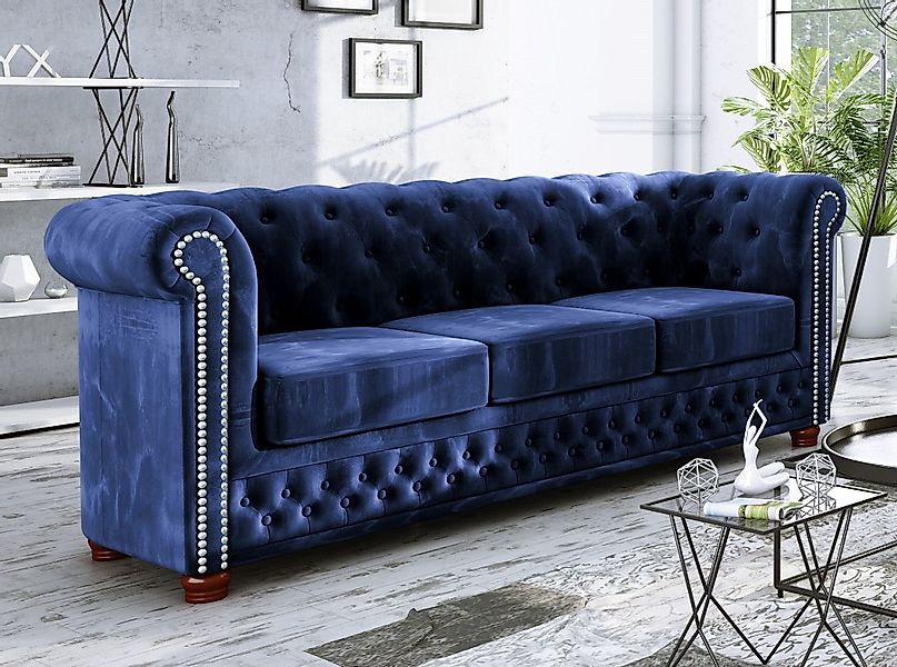 S-Style Möbel Chesterfield-Sofa Leeds, 3-Sitzer aus günstig online kaufen