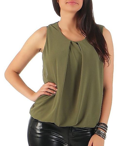 malito more than fashion Chiffonbluse 6879 Blusentop mit Rundhals-Ausschnit günstig online kaufen