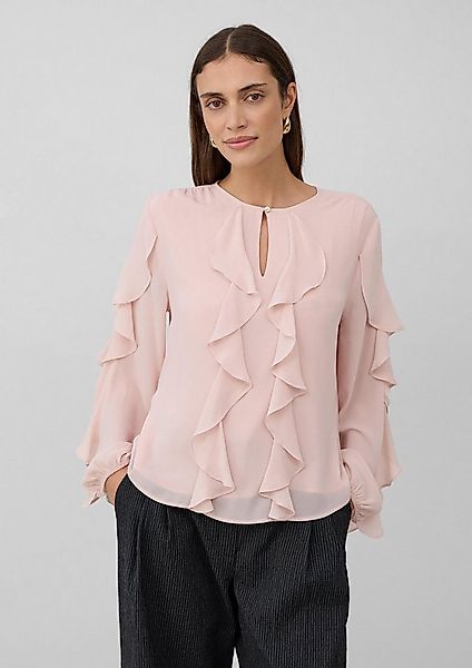 s.Oliver Langarmbluse Bluse Leichte Volant-Bluse mit Viskose-Futter günstig online kaufen