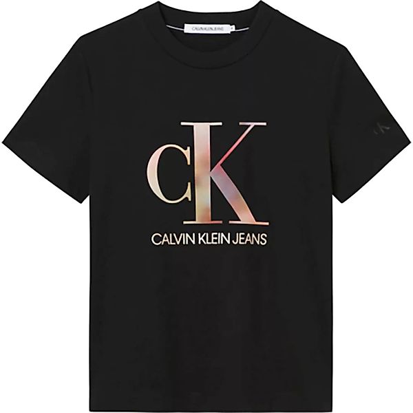 Calvin Klein Jeans Satin Bonded Blurred Kurzärmeliges T-shirt L Ck Black günstig online kaufen