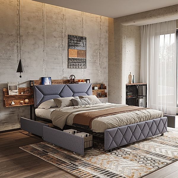 Gdood Polsterbett Stauraumbett Doppelbett, Chesterfield Steppung günstig online kaufen