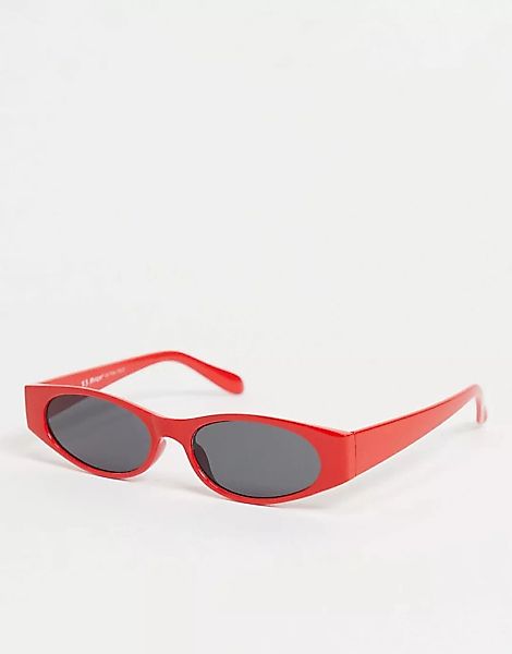 AJ Morgan – Schmale, ovale Sonnenbrille für Herren in Rot günstig online kaufen