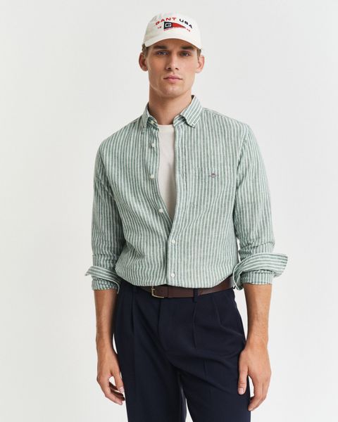 Gant Langarmhemd REG COTTON LINEN STRIPE günstig online kaufen