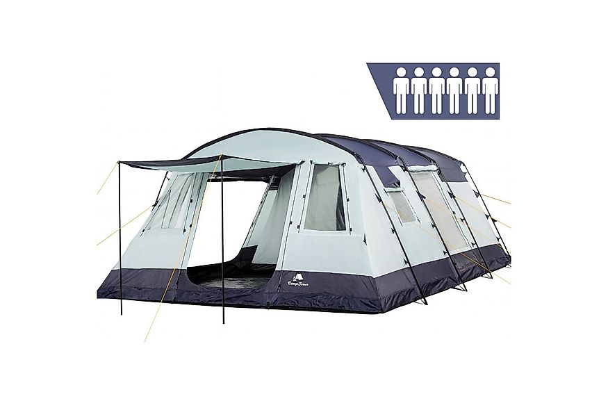 CampFeuer Tunnelzelt Zelt XtraL für 6 Personen Dunkelblau/Grau, XXL Tunnelz günstig online kaufen