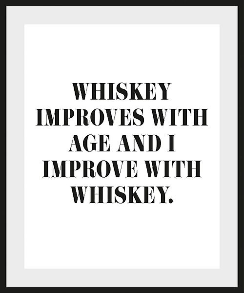 queence Bild "WHISKEY", Schriftzug-Humor-Sprüche & Texte-Schwarz-Weiß, (1 S günstig online kaufen