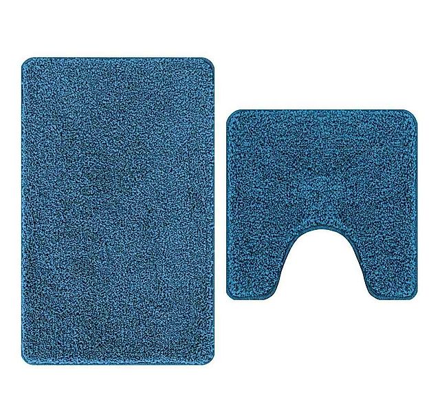 vidaXL Badematte Anti-Rutsch Badematten-Set 2 pcs Blau PP, Höhe 0.2 mm, Pol günstig online kaufen
