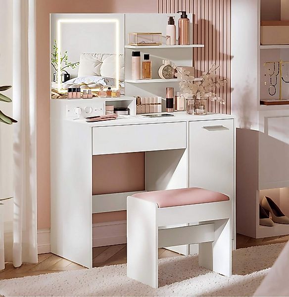VASAGLE Schminktisch Frisiertisch, Kosmetiktisch, Schublade und offene Abla günstig online kaufen