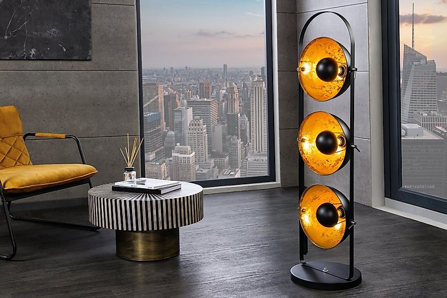 riess-ambiente Stehlampe STUDIO 130cm schwarz / gold, ohne Leuchtmittel, In günstig online kaufen