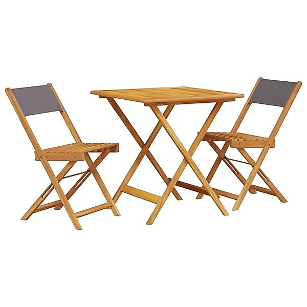 vidaXL 3-tlg Bistro-Set Anthrazit Stoff und Massivholz Modell 3 günstig online kaufen