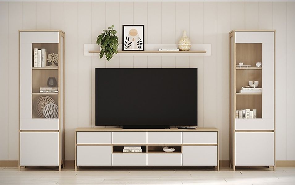 Home affaire Wohnwand »Stranda, moderne Anbauwand, Komplettset im Scandi-St günstig online kaufen