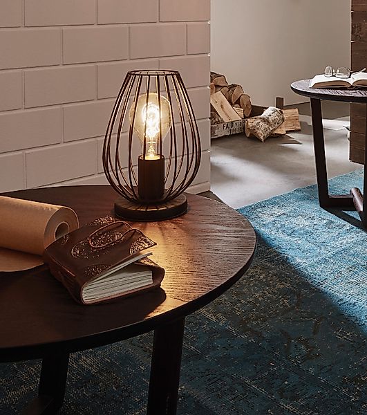 EGLO Tischleuchte NEWTOWN Tischlampe, schwarz, Stahl, günstig online kaufen