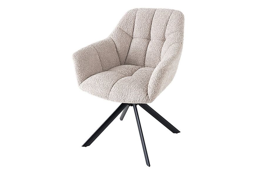 riess-ambiente Polsterstuhl PAPILLON greige / schwarz - Bürostuhl, Armlehne günstig online kaufen