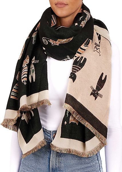 BRUBAKER Schal Cashmirillo Damen Schal mit Herz Muster - 70 x 200 cm, (Weic günstig online kaufen