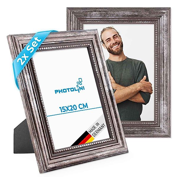 PHOTOLINI Bilderrahmen 2er Set Massivholz-Rahmen im günstig online kaufen