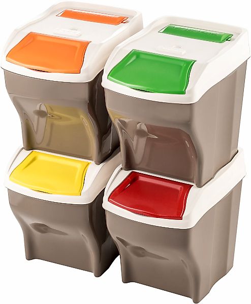 Bischof Bama Mülltrennsystem "Abfallsammler-Set POKER 4 PLUS" 4 Behälter Ma günstig online kaufen