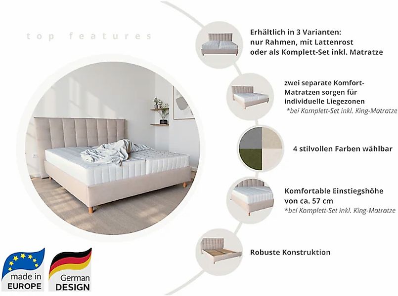 COLLECTION AB Polsterbett »CLASSIC Scandi erhältlich in der Breite 180x200c günstig online kaufen