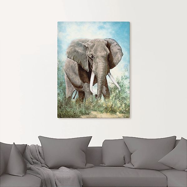 Artland Leinwandbild »Elefant«, Wildtiere, (1 St.), auf Keilrahmen gespannt günstig online kaufen