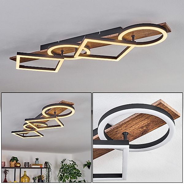 hofstein Deckenleuchte Deckenlampe aus Metall/Holz/Kunststoff in günstig online kaufen