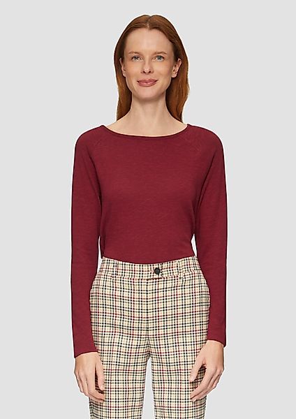 s.Oliver Langarmshirt T-Shirt Langarmshirt mit Flammgarnstruktur günstig online kaufen