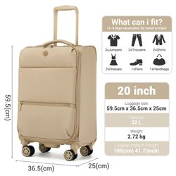KONO Handgepäck-Trolley 20 Zoll Leichtgewicht-Koffer aus günstig online kaufen