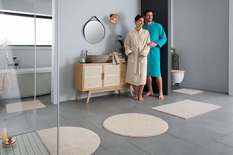 my home Badematte "Vanessa, Badvorleger, Badezimmer Teppich" Höhe 10 mm rut günstig online kaufen