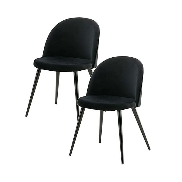 ebuy24 Esszimmerstuhl 2er Set Skagen Esszimmerstuhl velour schwarz. (2 St) günstig online kaufen