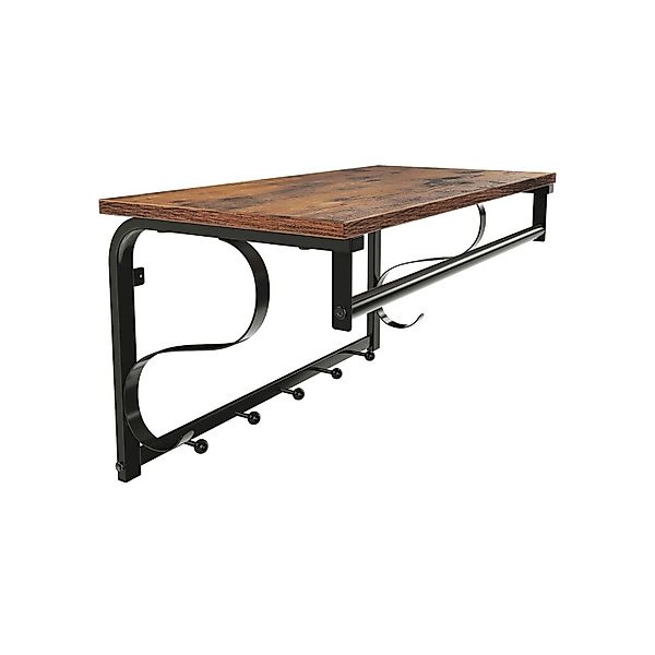 Garderobenleiste   ¦ braun ¦ Holzwerkstoff,Metall ¦ Maße (cm): B: 60 H: 31, günstig online kaufen