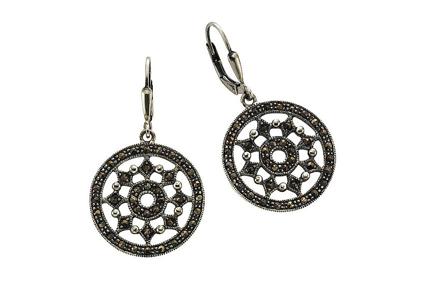 Zeeme Paar Ohrhänger Silber 925 mit 80 Markasit-Steinen günstig online kaufen