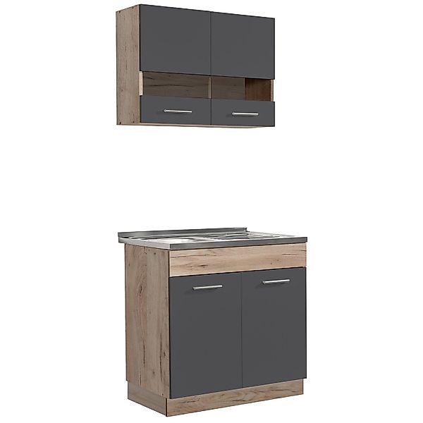 Homestyle4u Küchenzeile 80 cm ohne Geräte günstig online kaufen