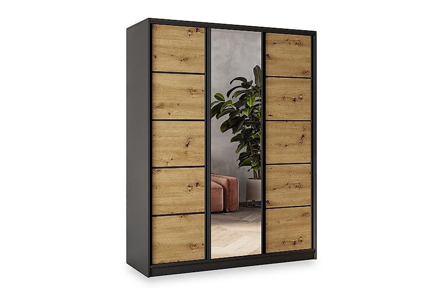 Masseno Schwebetürenschrank NATA Kleiderschrank mit Spiegel und Schubladen günstig online kaufen