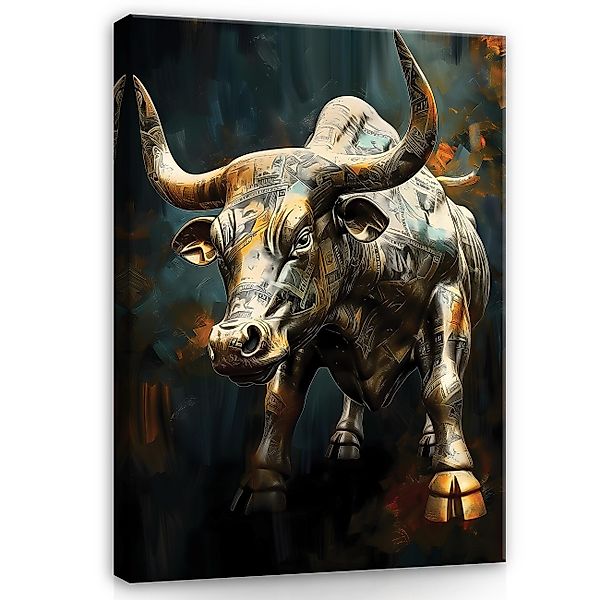 Wallarena Leinwandbild Stier Geld Kunst Abstrakt günstig online kaufen