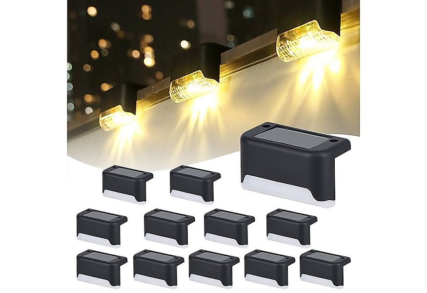 TWSOUL LED Solarleuchte 12 st, Outdoor Solar Schritt Licht Wandleuchten LED günstig online kaufen